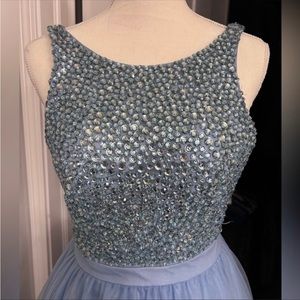 Ball gown dress with rhinestones in Periwinkle